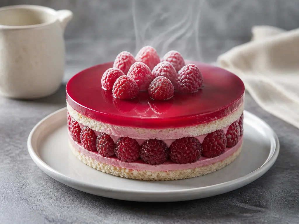 Le Framboisier décoré de framboises fraîches par Gamine Gourmande